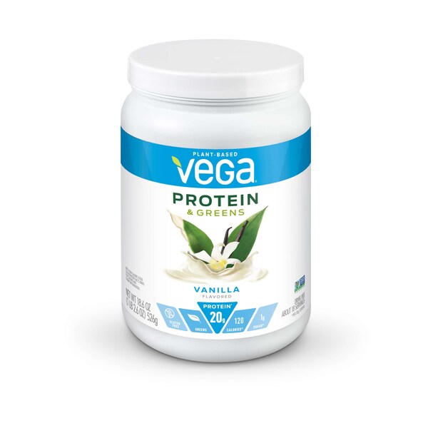 Vega Protein & Greens Vanilla 18.6 oz., PK12 VEG00671 Zoro